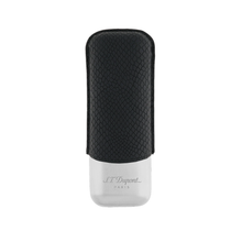 Load image into Gallery viewer, ST Dupont Chrome Dragon Black Cigar Case