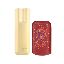 Load image into Gallery viewer, ST Dupont Chrome Dragon Burgundy Cigar Case