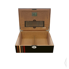 Load image into Gallery viewer, Parejo Cigar Humidor Black And Stripes Design