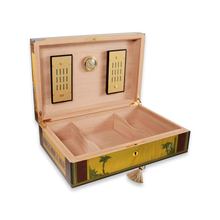 Load image into Gallery viewer, Elie Bleu Humidor "Alba" 110Cig Orange Sycamore