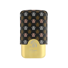 Load image into Gallery viewer, ST Dupont Trinidad Leather 3 Cigar Case - Black/Gold