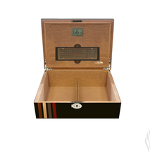 Load image into Gallery viewer, Parejo Cigar Humidor Black And Stripes Design