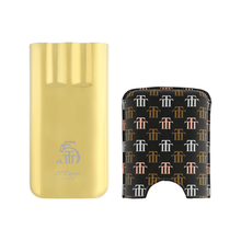 Load image into Gallery viewer, ST Dupont Trinidad Leather 3 Cigar Case - Black/Gold