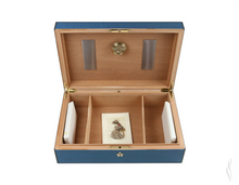 Load image into Gallery viewer, Elie Bleu Humidor "Che" Blue Sycamore 110Cig