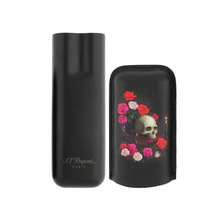 Load image into Gallery viewer, ST Dupont Chrome Memento Mori Black Cigar Case
