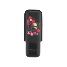 Load image into Gallery viewer, ST Dupont Chrome Memento Mori Black Cigar Case
