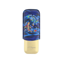 Load image into Gallery viewer, ST Dupont Golden Blue Koi Fish  Cigar Case
