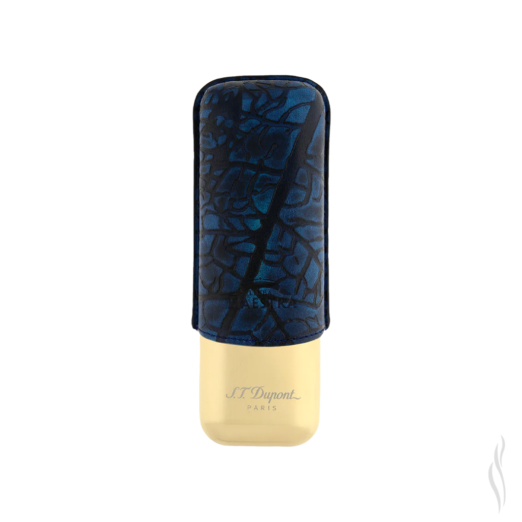 S.T. Dupont 2 Cigar Case Partagas Maestra- Blue