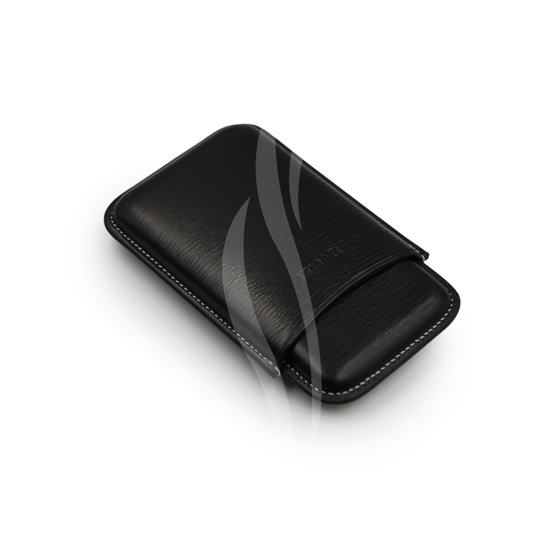 Jemar Black Cowhide Leather Cigarillo Case - 5C