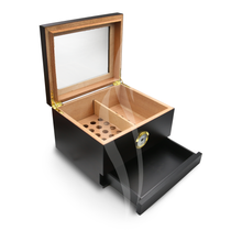 Charger l&#39;image dans la galerie, Dark Brown Cedar Wood Humidor with Drawer
