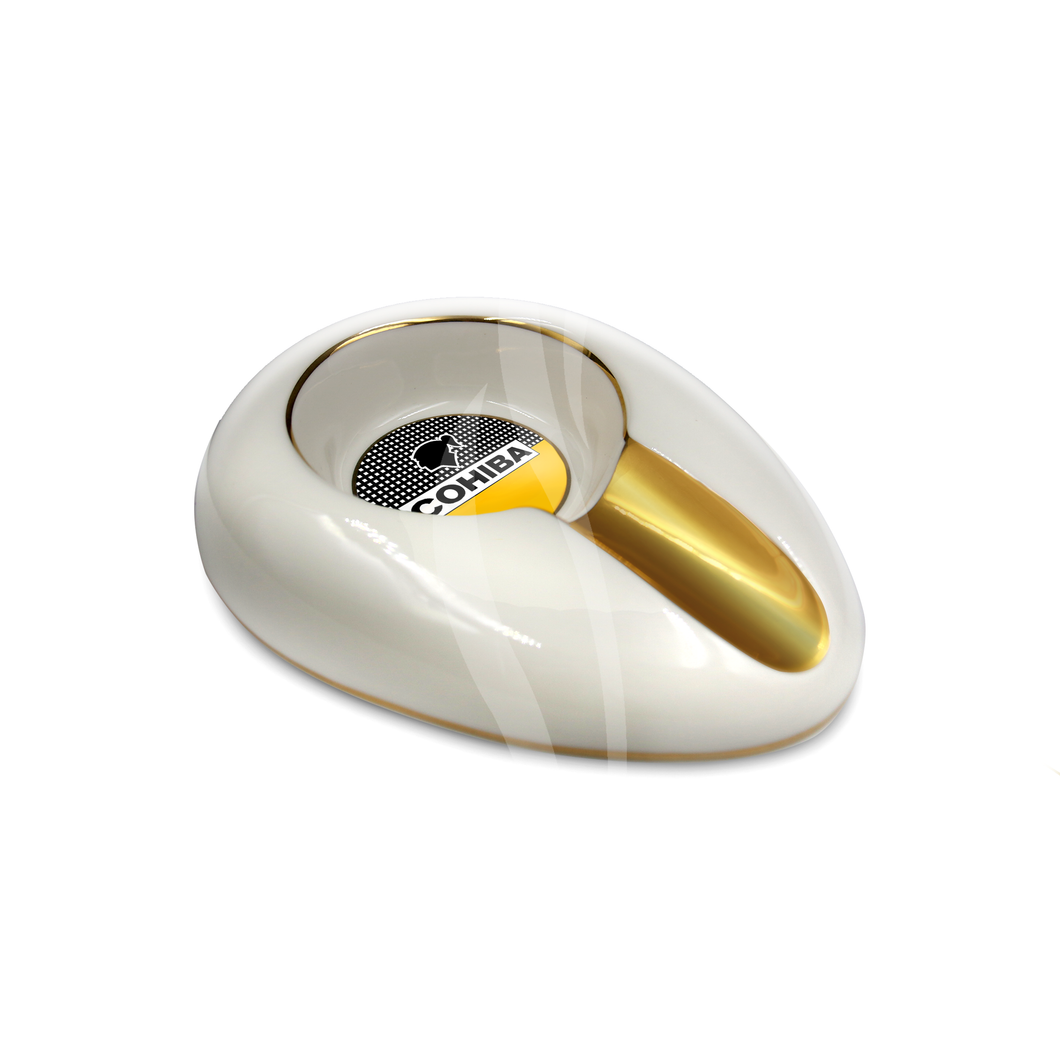 Cohiba Ceramic White Oval Ashtray