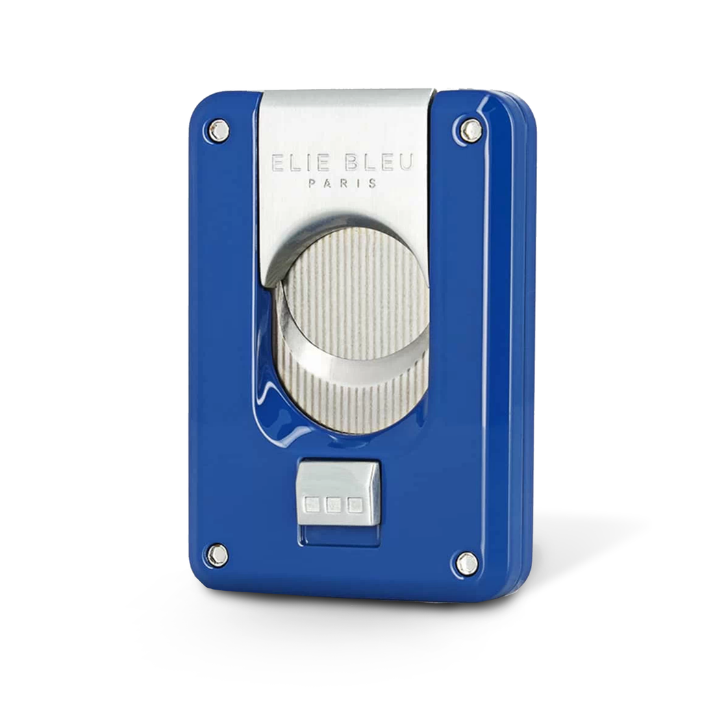 Elie Blue Cigar Cutter Double Blade Blue Lacquered