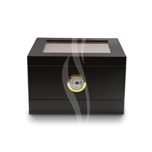 Load image into Gallery viewer, Dark Brown Cedar Wood Humidor with Drawer
