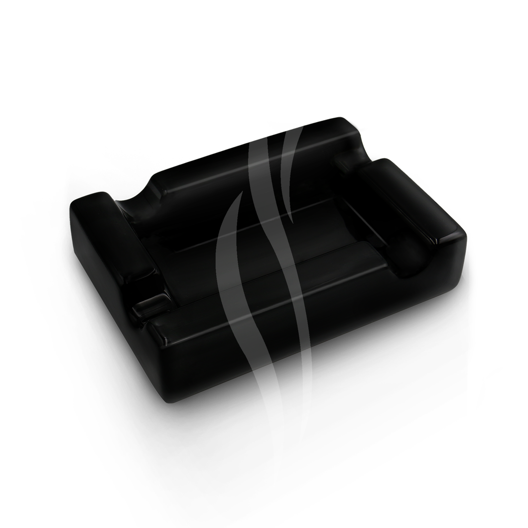 Cigars Black Ceramic Ashtray