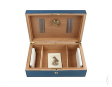 Load image into Gallery viewer, Elie Bleu Humidor &quot;Che&quot; Blue Sycamore 110Cig
