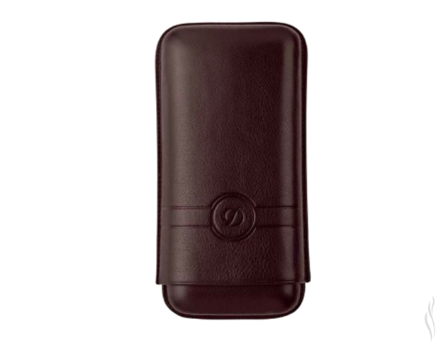 S.T. Dupont Leather 3Cig Case Brown