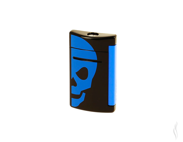 S.T. Dupont Minijet Lighter Black With Blue Skull